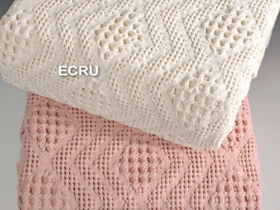 Κουβέρτα ΣΧ.871 Ecru Down Town Υπέρδιπλο 230x260cm 100% Βαμβάκι