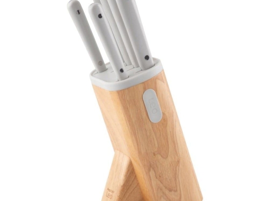 Μαχαίρια Σε Βάση Spirit (Σετ 7Τμχ) 3950342 Natural-White BergHOFF Ανοξείδωτο Ατσάλι