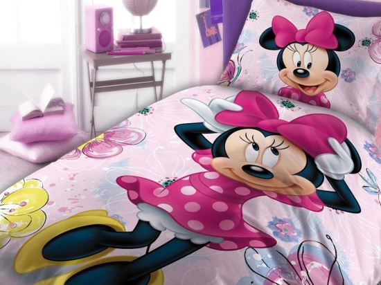 Σεντόνια Παιδικά Disney Home Minnie 854 (Σετ 4 τμχ) Pink 160x240cm 100% Βαμβάκι