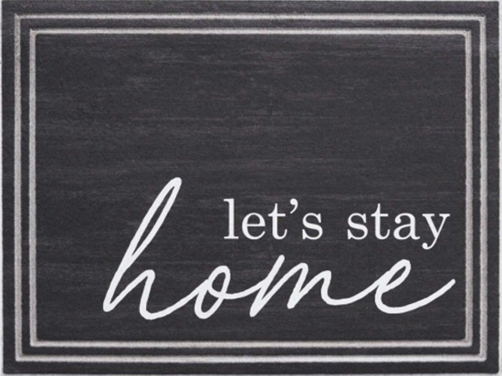 Πατάκι Εισόδου Ecomat Tradition 700 Lets's Stay Home 45X60cm Black Sdim 45 X 60