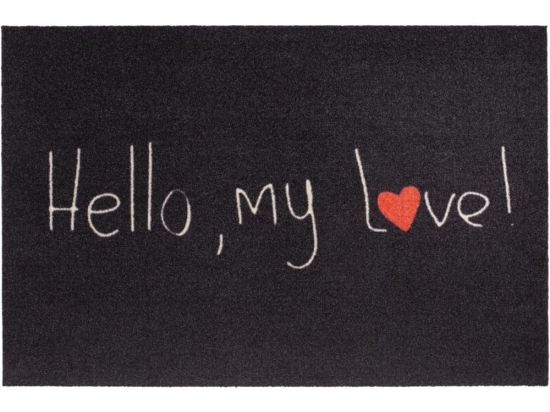Πατάκι Εισόδου Mondial 050 Hello My Love 50X75cm Black Sdim 50X75