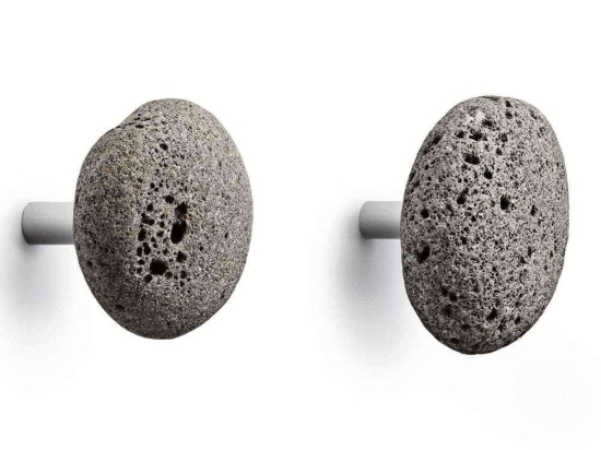 Κρεμάστρα Stone (Σετ 2Τμχ) 103000 7x12,5cm Grey Normann Copenhagen Πέτρα