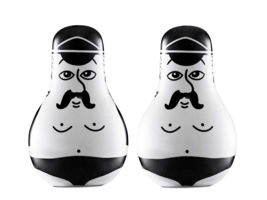 Αλατοπίπερο Friends (Σετ 2Τμχ) 130505 7x11cm Black-White Normann Copenhagen Πορσελάνη