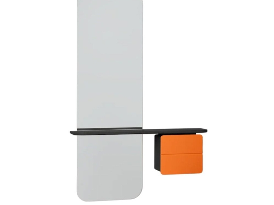 Καθρέπτης Τοίχου One More Look 5108C5620-10 78x15x118cm Black Oak Nuance Orange Umage