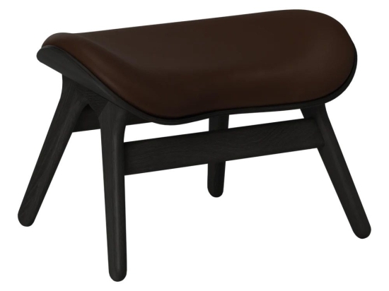 Σκαμπό ACP Ottoman Umage Leather 5105C5573-11 63x50x43cm Black Oak Brown