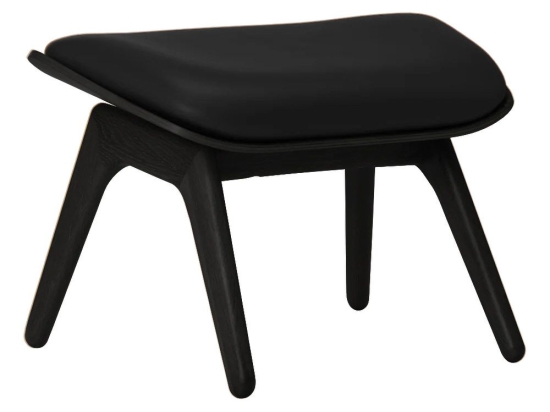 Σκαμπό The Reader Ottoman Hope Leather 5116NC5583-11N 60x46x42cm Black Oak Brown