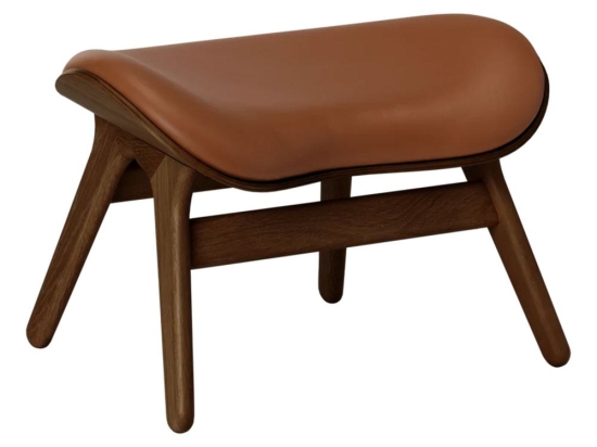 Σκαμπό ACP Ottoman Umage Leather 5873C5573-10 63x50x43cm Dark Oak Cognac