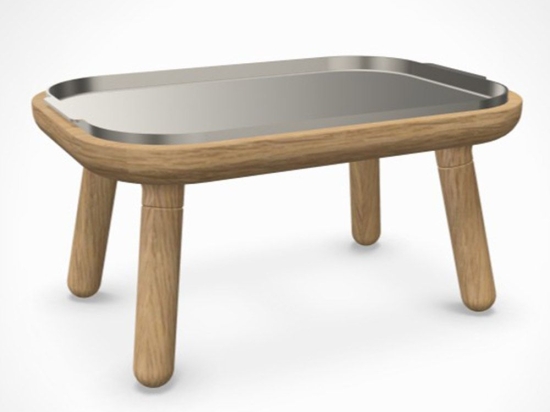 Τραπεζάκι Χαμηλό Paff 5610C5610-1C5618 50x35x27cm Oak Brushed Steel Umage