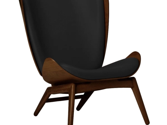 Πολυθρόνα The Reader Hope Leather 5701C5502-12 78x91x105cm Dark Oak Black