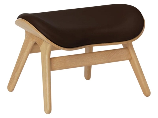 Σκαμπό ACP Ottoman Umage Leather 5573C5573-11 63x50x43cm Oak Brown