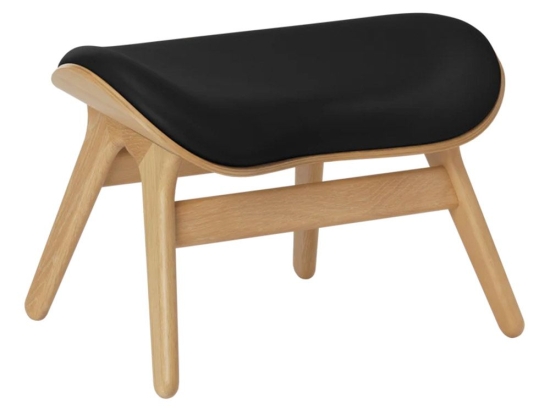 Σκαμπό ACP Ottoman Umage Leather 5573C5573-12 63x50x43cm Oak Black
