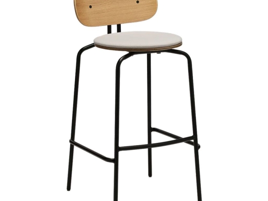 Σκαμπό Μπαρ Curious 5918-3C719-02 49.5x52x98.7cm Black White Sands