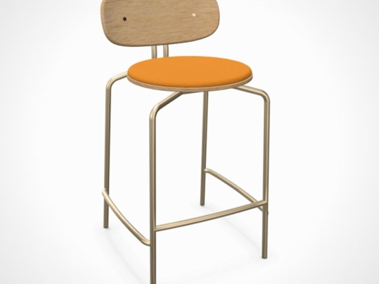 Σκαμπό Curious 5919-1C719-06 49x51x88.7cm Brass Tangerine