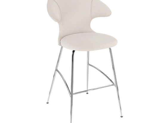 Σκαμπό Μπάρ Time Flies 590-02C5912-2 51x56x112cm White-Chrome Umage