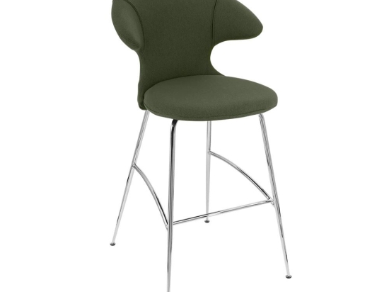 Σκαμπό Μπάρ Time Flies 590-05C5912-2 51x56x112cm Racing Green-Chrome Umage