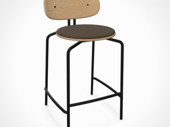 Σκαμπό Curious 5919-3C719-10 49x51x88.7cm Black Mocca