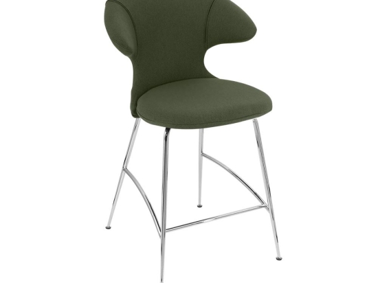 Σκαμπό Time Flies 590-05C5913-2 51x56x102cm Racing Green-Chrome Umage