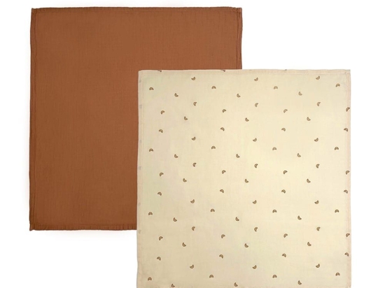 Μουσελίνες Υummy 53-107282 (Σετ 2τμχ) Ecru-Beige Oyoy 100% Βαμβάκι