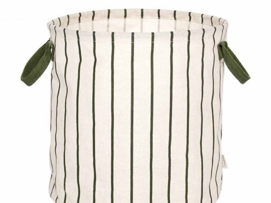 Καλάθι Αποθήκευσης Raita Μεσαίο 32x32cm Beige-Green Oyoy Βαμβάκι-Πολυέστερ