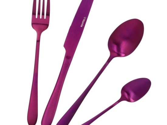 Μαχαιροπίρουνα Abele (Σετ 16Τμχ) 163846 Matte Fuchsia 16 τμχ Ανοξείδωτο Ατσάλι