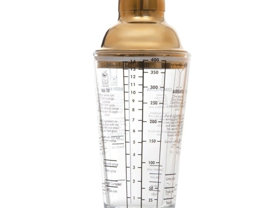 Σέικερ Alcole 200150 400ml Clear-Gold Γυαλί