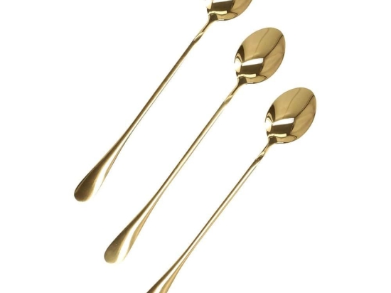 Κουταλάκι Καφέ Stilo (Σετ 3Τμχ) 209493 19cm Gold Ανοξείδωτο Ατσάλι