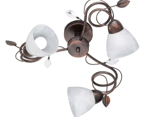 Φωτιστικό Οροφής - Πλαφονιέρα Traditio 600700328 Antique Rust Trio Lighting Μέταλλο,Γυαλί