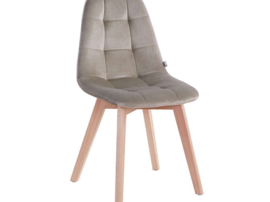 Καρέκλα 275 606-220-087 44x52x87cm Khaki Σετ 4τμχ Ξύλο,Ύφασμα