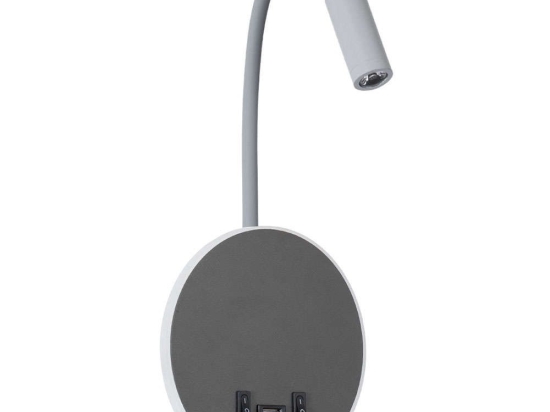 Φωτιστικό Τοίχου - Απλίκα Με Φορτιστή Usb Goose 60882 15,5x15x30,5cm Led 600lm 6W 4500K Grey Globostar