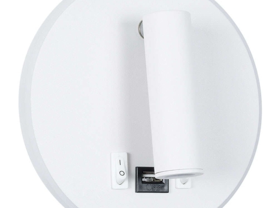 Φωτιστικό Τοίχου - Απλίκα Με Φορτιστή Usb Lady-R 60939 Φ15x7cm Led 600lm 6W 4500K White GloboStar