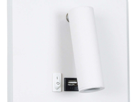 Φωτιστικό Τοίχου - Απλίκα Με Φορτιστή Usb & Κρυφό Φωτισμό Lady-S 60943 15x15x7cm Led 600lm 6W 4500K White GloboStar