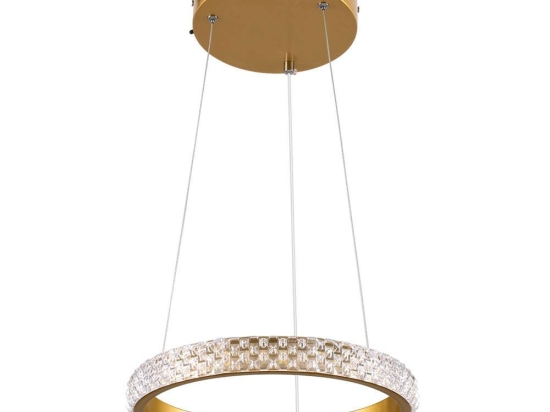 Φωτιστικό Οροφής Diamond 61127 Led 20W Φ25cm Gold Matt GloboStar Αλουμίνιο