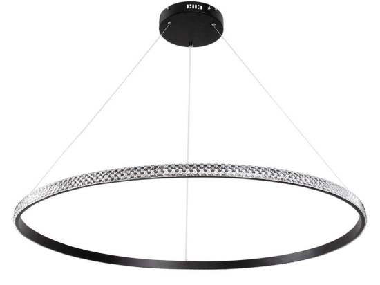 Φωτιστικό Οροφής Diamond 61134 Led 75W Φ100cm Black GloboStar Αλουμίνιο