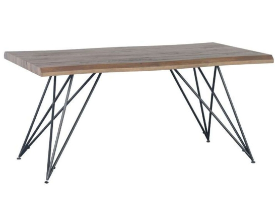Τραπέζι Τραπεζαρίας 617-121-073 160x90x75cm Walnut-Black