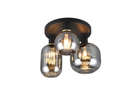 Φωτιστικό Οροφής - Πλαφονιέρα Diva 619800332 39x28cm 3xE27 10W Chrome-Black Trio Lighting