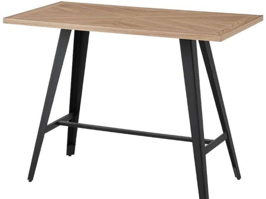 Τραπέζι Μπαρ 627-124-026 140x70x105cm Sonoma-Black Mdf,Μέταλλο