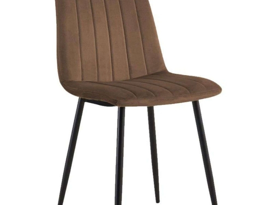 Καρέκλα Τραπεζαρίας 631-123-011 44x55x86cm Brown-Black Μέταλλο,Ύφασμα