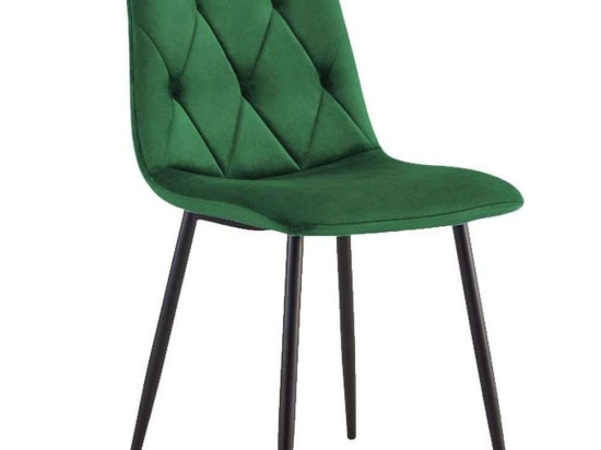 Καρέκλα Τραπεζαρίας 631-123-015 44x55x86cm Green-Black Μέταλλο,Ύφασμα