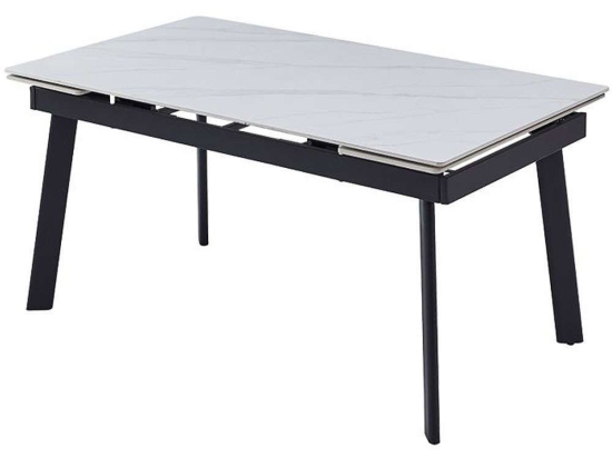 Τραπέζι Επεκτεινόμενο Bruno 638-124-001 150x90x76cm White-Black Μέταλλο,Κεραμικό