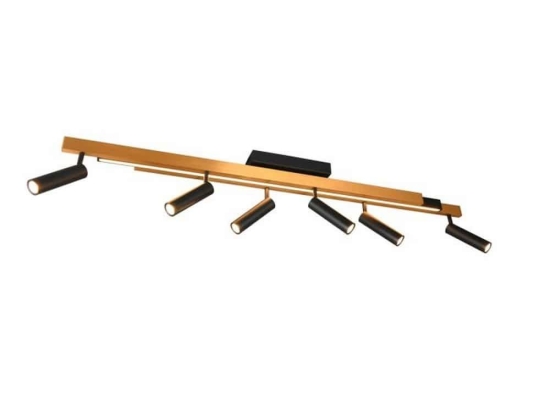 Φωτιστικό Οροφής - Σποτ Zeno 648310780 180x8x23cm Black-Gold Trio Lighting