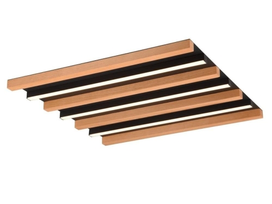 Φωτιστικό Οροφής - Πλαφονιέρα Fontana 648914532 46x6x46cm 1xSMD LED 22W 2450lm 3000K Brown-Black Tri