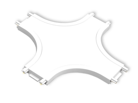 Σύνδεσμος Μαγνητικής Ράγας Bisqit VK/04483/W/CON 40V Ultra Slim IP20 Σταυρός 11x2.5cm White VKLed