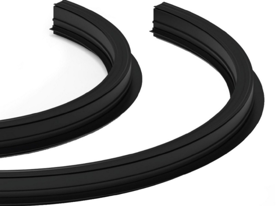 Μαγνητική Ράγα Λεπτή Eiva VK/04598/TR/R/40/B Led 48V Dali Καμπυλωτή Χωνευτή Trimless R40cm Black VKLed