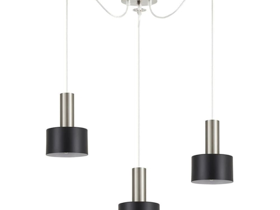 Φωτιστικό Οροφής Adept Tube 77-8451 3xE27 60W Nickel-Black Homelighting