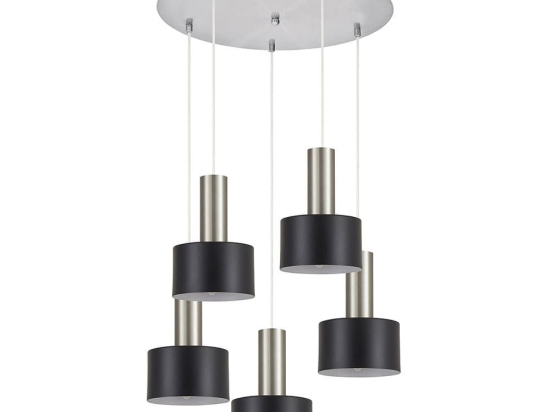 Φωτιστικό Οροφής Adept Tube 77-8454 40x40x300cm 5xE27 60W Nickel-Black Homelighting