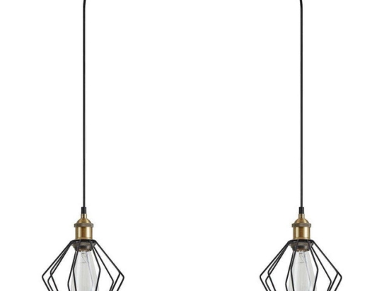 Φωτιστικό Οροφής Magnum 77-8706 18x20x300cm 2xE27 60W Bronze-Black Homelighting
