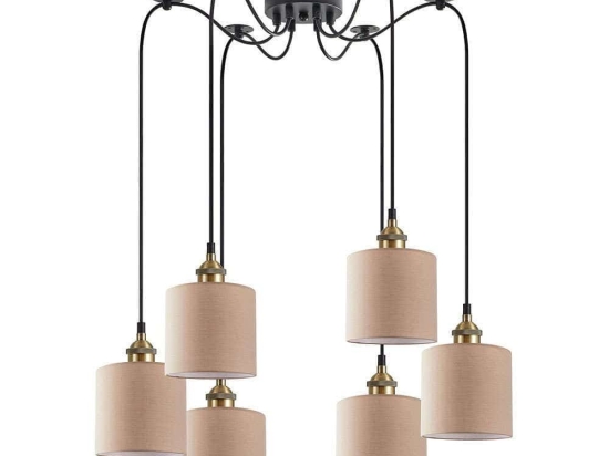 Φωτιστικό Οροφής Adept 77-8740 50x50x300cm 6xE27 60W Multi-Brown Homelighting