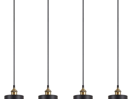 Φωτιστικό Οροφής - Ράγα Adept 77-8766 85x14x300cm 4xE27 60W Black-Gold Homelighting