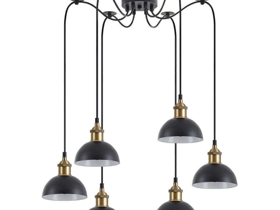 Φωτιστικό Οροφής Adept 77-8775 50x50x300cm 6xE27 60W Black-Gold Homelighting