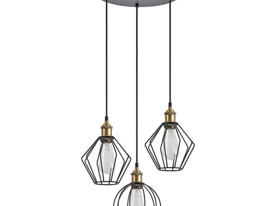 Φωτιστικό Οροφής Magnum Flex 77-8965 37x37x300cm 3xE27 60W Black-Bronze Homelighting